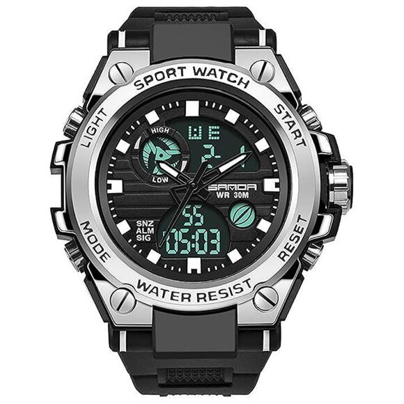 Men's Watches Sports Outdoor Waterproof Military Watch Date Multi 26_Silver - Picture 2 of 6